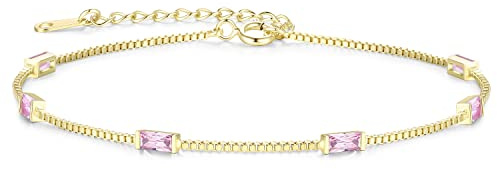 LOUISA SECRET Armband Damen doppelt geschichtet mit Zirkonia Anhängern | 925 Sterling Silber Gold Armbänder Verstellbar Valentinstag Muttertag Geburtstags Weihnachts geschenke für Sie Frauen