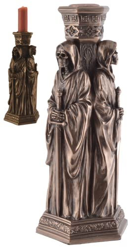 VOGLER Joh. Vogler GmbH Grim Reaper Kerzenständer aus Kunststein bronziert by Veronese Gothic Figur