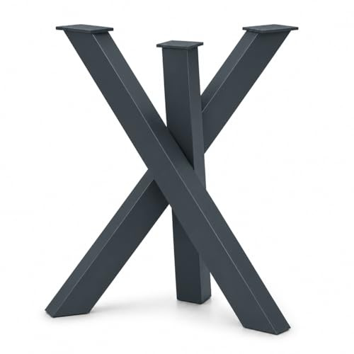 Tischgestell Spider Design Kreuzgestell Schwerlast massiv Tischkufen Stahl Tischbeine Metall DIY Schreibtisch (Anthrazit)