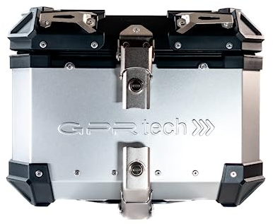 GPR Tech Compatibile con G 310 GS 2017/2021 E4 Top Case ALPI-Tech 26 LT. Argento Top Case in Alluminio, Colore Argento con Piastra specifica Inclusa Capacità litri 26