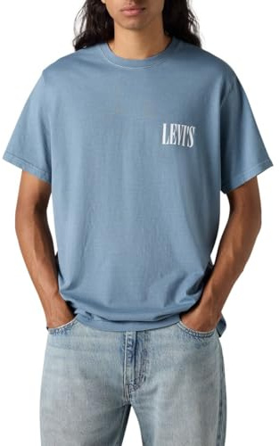 Levi's SS Relaxed Fit Tee, T-Shirt Uomo, Ssnl Serif Logo Stea, S
