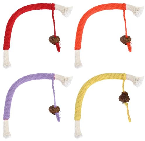 Giantree 4 Stück Katzenspielzeug Beißseil, Katzenminze Spielzeug Beißseil Spielzeug Katze katzenminze Stick für Katzen Zahnpflege und Gegen Mundgeruch