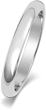 EDS Jewels Platin 950 3mm D-Form Herren/Damen - Trauring/Ehering/Hochzeitsring TRS15045PT950RSN