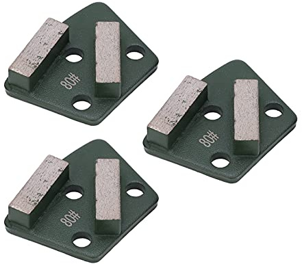 3 Stück Diamant-Schleifschuhe, Diamant-Schleifblock, Zement-Beton-Schleifscheibe, Fächerförmig, 2 Zähne, Langer Streifenzahn, Geeignet für Betonmaschinen