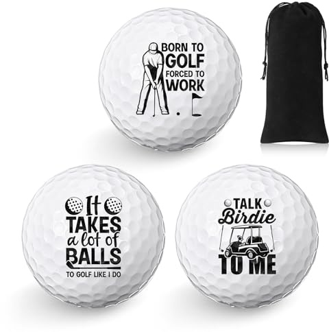 Threan Golfbälle mit Aufschrift Happy Birthday, lustiges Golfball-Geschenk, Standardgröße, 3 Stück