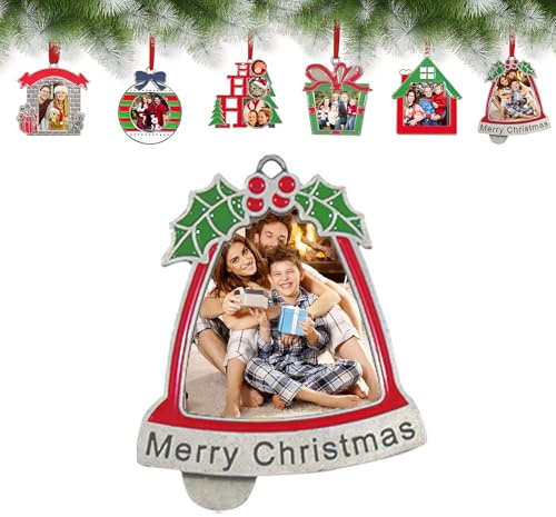 Personalisierte Weihnachtskugeln aus Metall mit Foto | Weihnachtsbaumschmuck, Personalisiertes Fotogeschenk für Mama, Papa, Oma, Opa, Hund und das erste Weihnachten des Babys