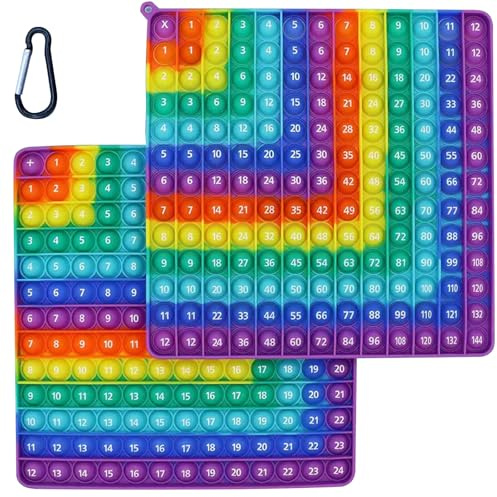 Pop Poppet Multiplikationstabelle 12x12 Math Multiplikation Fidget Spielzeug 1x1 Lernen Spiel Multiplikationsbrett Popper Multiplikationstabelle Lindert Stress und Angst 12x12&12+12 Spielzeug