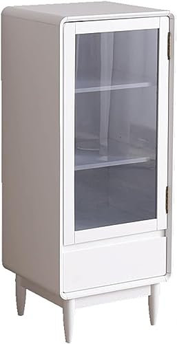 SHANYAYALI Weinregal, Weinregal, Schränke, Holz, Weinschrank mit 1 Schublade und 1 Tür, multifunktionaler Aufbewahrungsschrank für Küche, Wohnzimmer, Barschrank/Bodenbarenschrank (weiß)