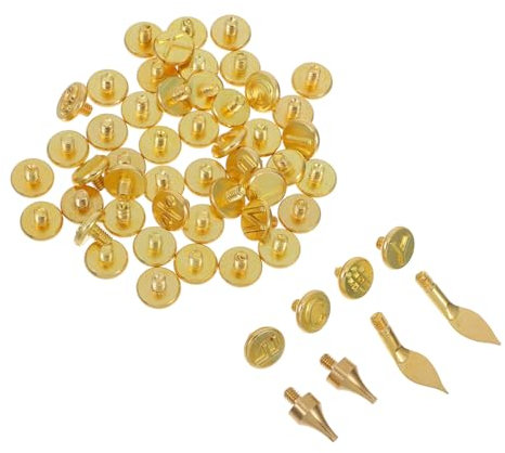 Lurrose 56stücke Teiliges Brennspitzen-set Aus Langlebigem Messing Mit Zahlen Und Buchstaben Für Diy Brandmalerei Holz Leder Papier Und Karten Vielseitiges Pyrographie Gravurwerkzeug Für k