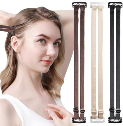 QOMJUFA 3 Stücke Facelifting Tape Bänder, Face Lifting Band, Facelifting Bänder mit Clips, Facelifting Unsichtbare Haarbänder für Kinn, Nacken und Augen, wiederverwendbares Facelift-Band