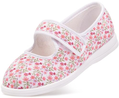Cosyfeet Margaret - Cherry Blossom - 9-6E - Extra Wide Women's Fabric Shoes