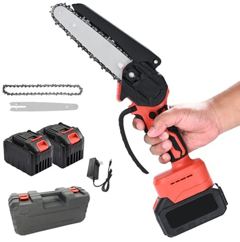 Motosega a Batteria per Potatura 6 Pollici Motosega Elettrica Portatile Sega elettrica per potatura per Il Taglio del Legno e Giardini