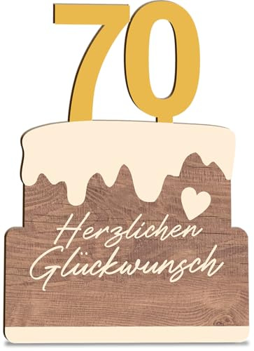 70 Geburtstag Karte Torte Bday Holzkarte - Geburtstagskarte mit Umschlag - Schöne Geburtstagskarte, Einladungskarten 70 Geburtstag, 70. Geburtstag Karte, Karte zum 70. Geburtstag, Geburtstagskarte 70