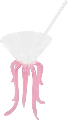 FUNNETOYU 1set Bicchieri Eleganti Per Vino e Cocktail Creativo Calice Forma Di Polpo Per Feste e Occasioni Speciali Riutilizzabile e Versatile
