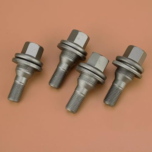 NUOSDEX Compatible avec Peugeot pour 206 207 307 4 Pièces 17mm Écrous De Roue Hexagonaux Boulons Boulons De Roue Écrous Boulons De Roue en Acier OEM:9817024580 Goujons de Boulon Roue