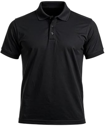 STEXFIT Polo Uomo Manica Corta Nera in Cotone, Comoda e Traspirante, Polo da Uomo Taglio Moderno - Made in Italy - M