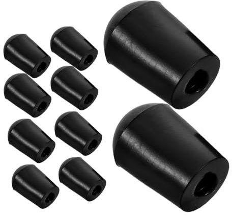 minkissy 10stücke Cello-endpin-spitzen aus Gummi Rutschfeste Endpin-gummispitzen Schutzkappen für Cello-s Kontrabass-stopper Schwarze Instrumenten-spitzen