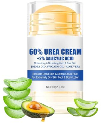Urea Creme 60% Prozent -Urea Creme-Hornhautentferner Cre-me gegen Trockene, Rissige Fersen – Hydratisierender Heel Balm für Trockene Füße und Hände –Hydrating and Anti-Cracking Foot Cream