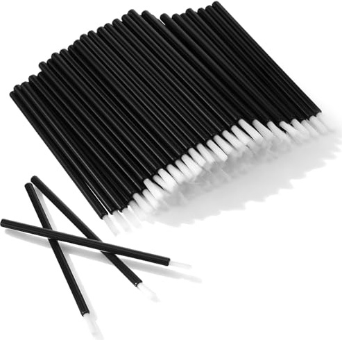WJIAAA PYO - Aplicadores de brochas desechables, 100 unidades, mini pinceles de esmalte de uñas, aplicadores desechables para esmalte de uñas, pintalabios, brillo de labios, limpieza de galletas