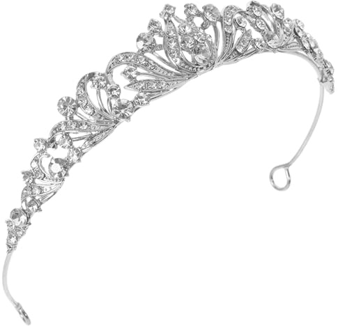 Healvian Tocado Nupcial para Mujeres Gemas de Imitación Elegante Adorno de Cabeza para Fiesta de Graduación para Sesiones de Fotos de Cumpleaños