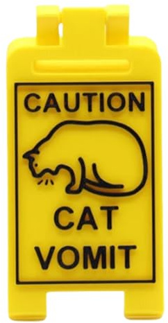 Katzen-Warnschild – Warnschild mit Erbrochenem Katze, 10 x 4,5 cm, robuste Struktur | Gehweg-Dekorationen mit 3D-Druck, Tierschilder mit Leichtigkeit