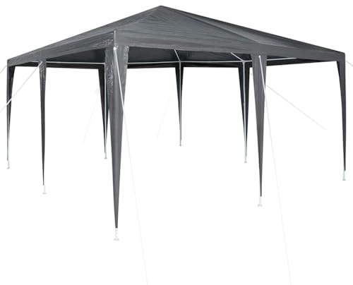 Qnhdfrt Tendone da Giardino 4x4m Tenda per Feste Pieghevole Antracite | Padiglione pieghevole 4x4 m per creare zone ombreggiate in giardino, cortile o patio durante feste e pranzi in spazi aperti.