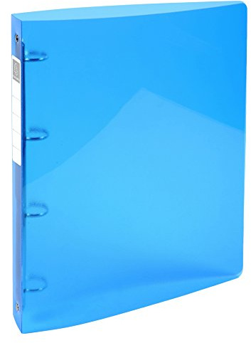 Exacompta 51772E Ringbuch Iderama aus transluzentem Kunststoff für DIN A4, 4-O Ring Mechanik 30 mm, Rücken 40 mm, hellblau ideal für Schule und Büro Ringhefter Ringordner Ringbuchordner