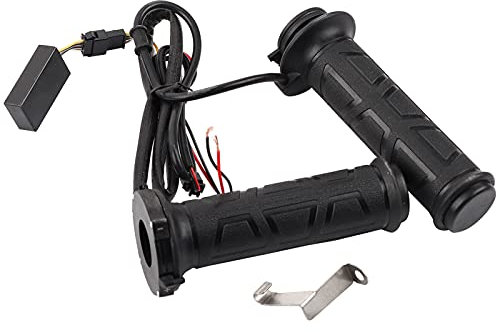 Duokon Manubrio Moto Riscaldato - 1 Paio 12W-24W 12V 22mm (7/8) Manopole Antiscivolo per Moto (Nero)
