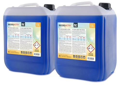 Microactiv Lessive Liquide 2 X 10 L - Détergent Ecologique pour Blanc et Couleurs - Lessive Concentrée 30-95°C pour Machine et Lavage a la main
