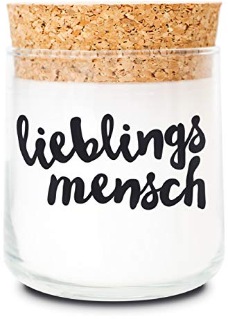 FEEL GOOD CANDLE - Scented candle in glass - candle with motif as a gift for women and for decoration (favourite person, eucalyptus).