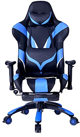 DongBao Premium Gamingstuhl - Modern, Ergonomisch, Höhenverstellbar - Gaming Chair mit Armlehnen, Blau, Kunstleder