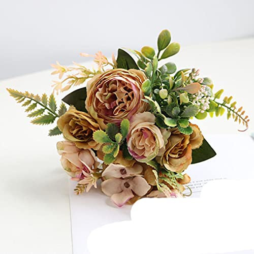 Seide Künstliche Rose Blumen Hochzeit Hausgarten Dekoration Bouquet-Gelb