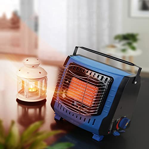 STCK Chauffage à Gaz Butane Portable, Réchaud De Camping Léger Portatif, Chauffage Multifonctionnel 2 en 1, Réchaud à Gaz pour Tente de pêche intérieure et extérieure (Couleur : Blue)