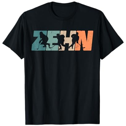 10. Geburtstag Retro Eishockey Fan Spieler 10 Jahre Junge T-Shirt