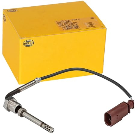 HELLA 6PT 358 181-631 Sensor, exhaust gas temperature - 2-pin connector - Bolted - Cable: 180mm