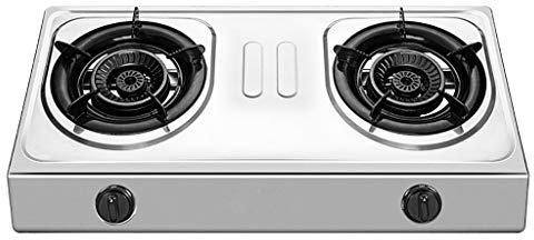 IBOWZ Placa de Gas Estufa de Gas incorporada de 71 cm, Cocina de Gas de Combustible Dual LPG/NG, Placa de Cocina de 2 quemadores, Soportes para sartenes de Esmalte, Quemador de Fuego ciclónico de