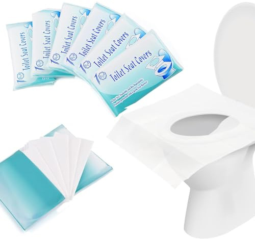 60 Pack Disposable Toilet Seat Covers - Essential Travel Accessories for Clean and Hygienic Experience