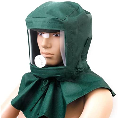 Mrisata Sand Blasting Hood Cap,Abrasive Sandblaster Helmet,Shawl Cap,Anti-dust Hood,Wind Dust Anti Protective Tool for Sandblasting Arc Spraying (green)
