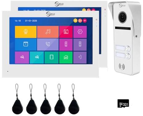 Wireless Video Doorbell Intercom 2 Units 7 Inch Touch Monitor Wired Video Door 1080P Camera Phone Kit, Support Surveillance, Unlock, Dual Way Intercom
