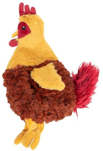 Best Pet Supplies Interactive Squeaky Dog Toy - Crinkle Chicken, Red