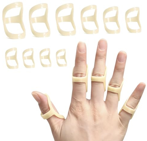 Jinzhenhong 10 Stück Ovale Fingerschiene Fingerschutz für Arthritis, Trigger-Fingerschiene Fingerstütze, Trigger-Fingerschienen (Größen 4-13) (10)