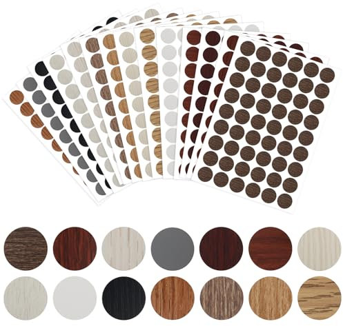 756 Stück/14 Farben Schraubenloch Aufkleber Abdeckkappen, Selbstklebende Schraubenloch, Ø21mm Möbel Holz Schraubenabdeckung Wasserdicht für Bohrlöcher Möbel Schraubenkappen