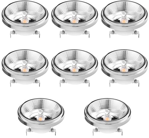 PAZWAHF AR111 G53 Lampadina LED 12 Watt COB 1200 lumen Riflettore Luci di inondazione Lampadina dimmerabile Angolo del fascio di 120°, regolazione della luminosità dal 10% al 100% (8 PZ)