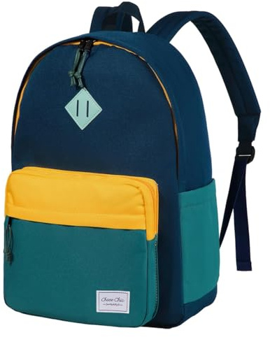 Chase Chic Kids Backpack,17 inch School Backpacks for Boys Fits 8 to 12 Years Old - Lightweight Water Resistant Primary Bookbag for School/Travel (Deep Blue)