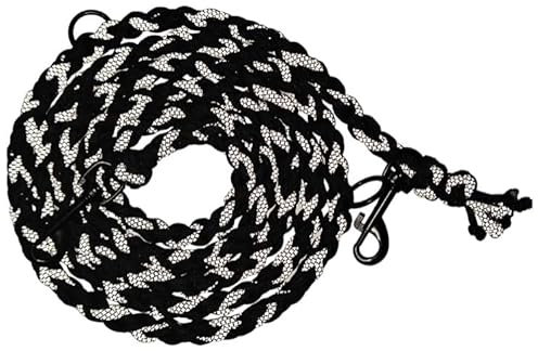 Paracord 550 Hundeleine 2 Meter reflektierend schwarz & weiß - Führleine für kleine, mittel und große Hunde - verstellbar - handgemacht - Freihandleine