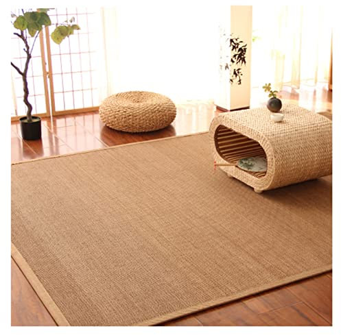 TeppichRechteckiger Bambusteppich aus Naturfasern, wasserdicht, umweltfreundlich, natürlicher Bambusteppich für Wohnzimmer, Esszimmer, Schlafzimmer, anpassbar (Farbe: A, Größe: 0,55 x 1,8 m)