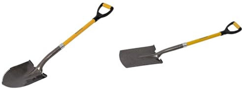 Roughneck ROU68046 Serrated Edge Shovel 1070mm/42 & ROU68224 Digging Spade 1070mm/42,Yellow & Black