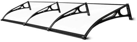 Vordach aus Polycarbonat für den Außenbereich, mit Aluminiumhalterung, UV-Schutz, Regenschutz, leicht zu reinigen, transparente Markise für Haustür, 60/80/100 breit