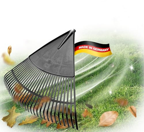 Novatool Laubbesenkopf, Laubbesen mit 30 Kunststoff-Zinken, Rechen Arbeitsbreite 75cm, Laubrechen, Gartenbesen, Rasenrechen, Harke, Gartenharke, Landschaftsbesen, Gartengerät ohne Stiel, Schwarz