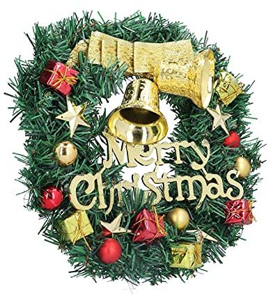 Yctze Weihnachtskranz, Weihnachtskranz, Beleuchteter Weihnachtskranz für den Außenbereich, für Feiertage, Weihnachtsfeiern, Dekorationen, Weihnachtskranz, Beleuchtete Weihnachten